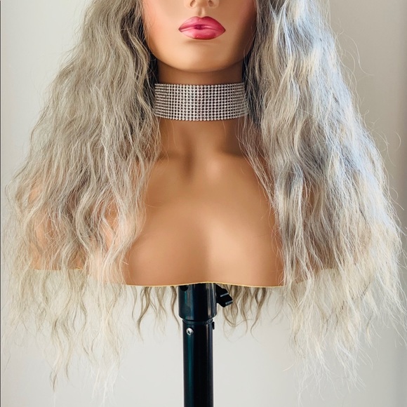 “Put On & Go” Ombre Ash Grey Synthetic Wig with Bangs  😊 NO FURTHER DISCOUNT - Picture 2 of 11